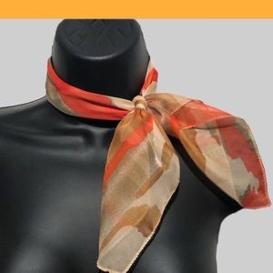 Vintage Coral/Tan “Camo” Neck Scarf